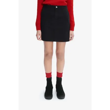 Zdjęcie A.P.C. spódnica jeansowa bawełniana Jupe Brigitte kolor czarny mini prosta COFBV.F06362-BLACKWASHE