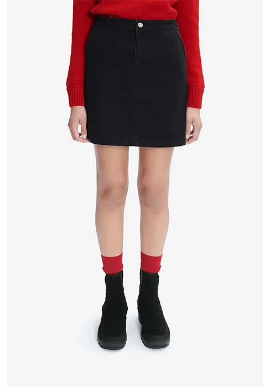 obrazek 1 A.P.C. spódnica jeansowa bawełniana Jupe Brigitte kolor czarny mini prosta COFBV.F06362-BLACKWASHE