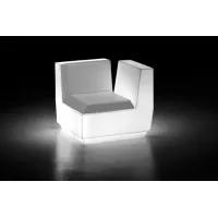 Picture Luxurious modern corner armchair for the garden and terrace, illuminated with a LED lamp – Plust
