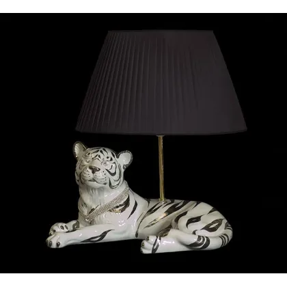 Zdjęcie Luksusowa lampa z tygrysem ceramicznym