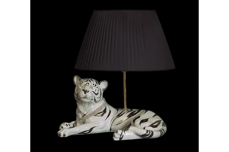 obrazek 1 Luksusowa lampa z tygrysem ceramicznym