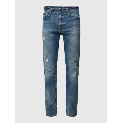 Zdjęcie Jeansy o kroju tapered fit z wpuszczanymi kieszeniami