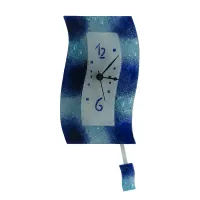 Picture Extra wall clock in light blue and blue with spots decoration