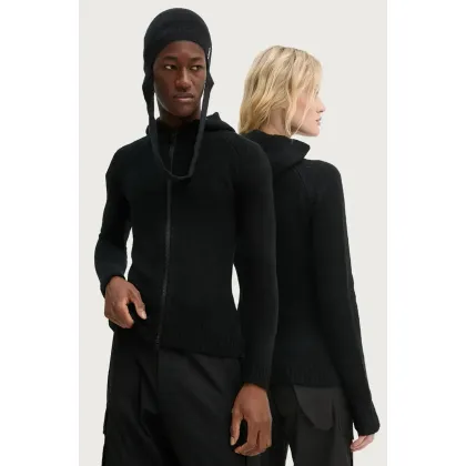 Zdjęcie Heliot Emil kardigan wełniany kolor czarny lekki AW24.W.07.066.BLK01