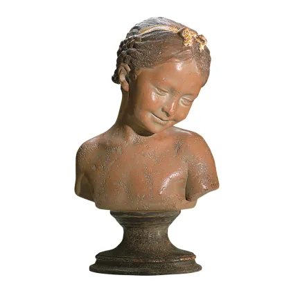 Zdjęcie Popiersie Francuzki na podstawie z terakoty H.40xL.25xP.25 cm