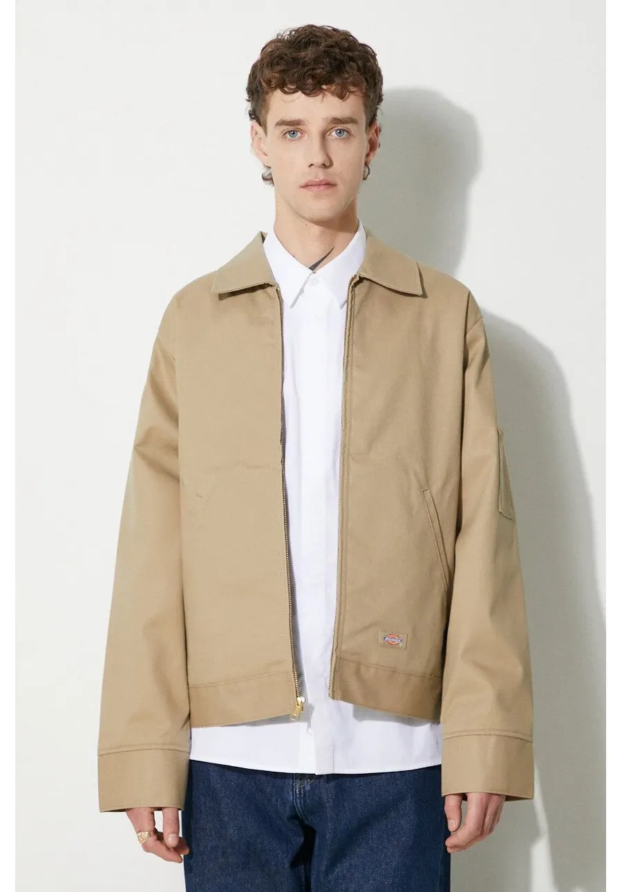 obrazek 1 Dickies kurtka Lined Eisenhower Jacket męska kolor beżowy przejściowa DK0A4XK4KHK DK0A4XK4KHK-BEZOWY