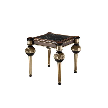 Zdjęcie Gustowny stolik BENET - orzech, złoto, marmur - Collecion Alexandra