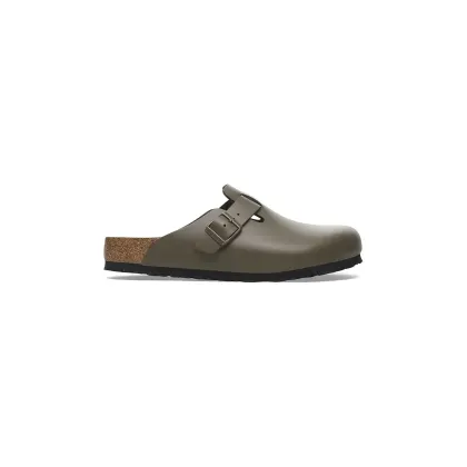 Zdjęcie Birkenstock klapki skórzane Boston kolor zielony 1029079