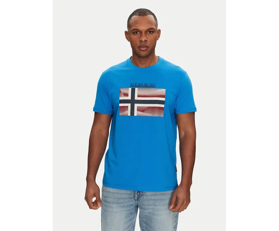 obrazek 1 Napapijri T-Shirt S-Lari NP0A4IE5B2W1 Niebieski Regular Fit