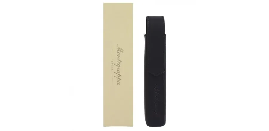 obrazek 1 Włoskie Czarne Etui na Jeden Produkt Montegrappa
