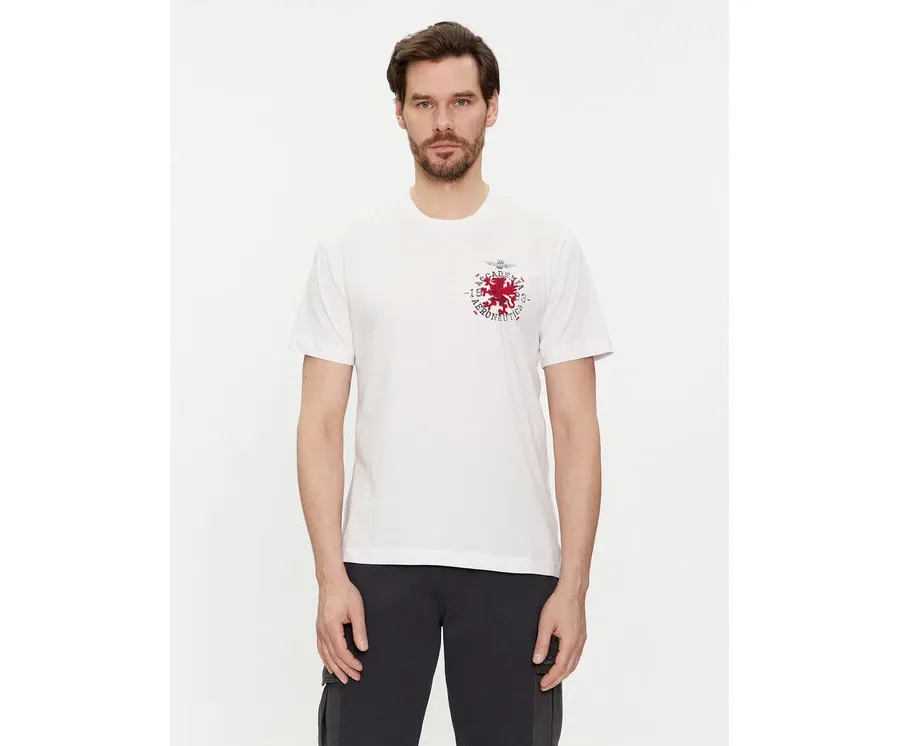 obrazek 1 Aeronautica Militare T-Shirt 241TS2201J629 Biały Regular Fit