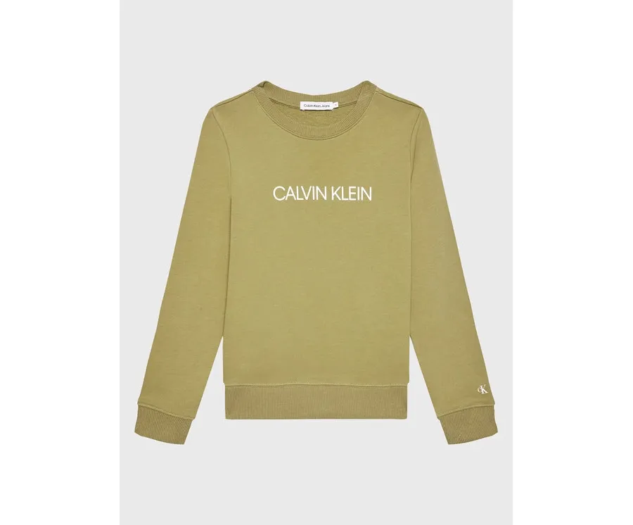 obrazek 1 Calvin Klein Jeans Bluza Institutional Logo IU0IU00162 Zielony Regular Fit