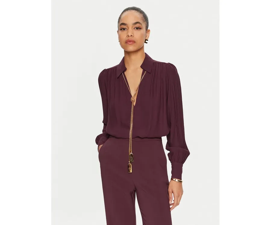 obrazek 1 Elisabetta Franchi Koszula CA-093-46E3 Bordowy Regular Fit