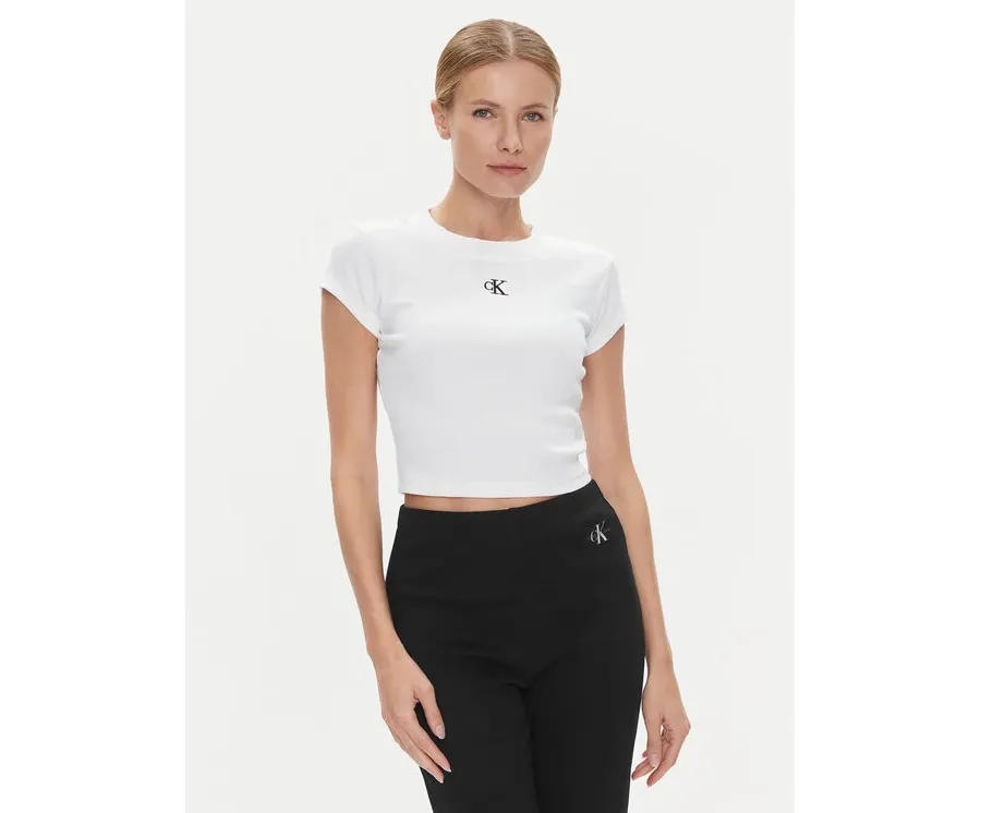 obrazek 1 Calvin Klein Jeans T-Shirt J20J218337 Biały Slim Fit