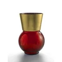 Picture A unique large red vase made of Murano glass