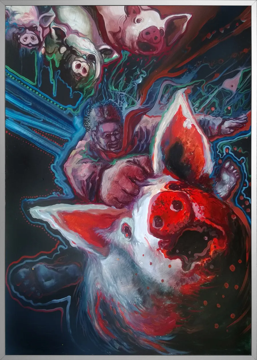 obrazek 1 Krzysztof Trzaska, obraz "Mistrz", olej/płyta, 70x50, 2014