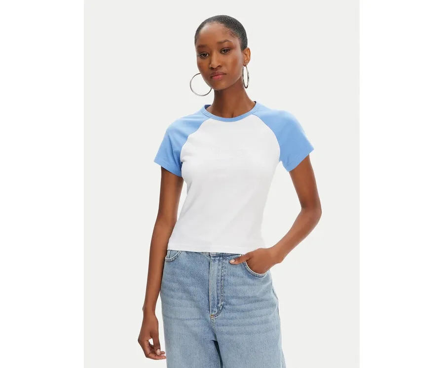 obrazek 1 Juicy Couture T-Shirt Contrast JCWCT125307 Biały Slim Fit