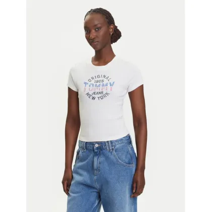 Zdjęcie Tommy Jeans T-Shirt DW0DW21421 Écru Slim Fit