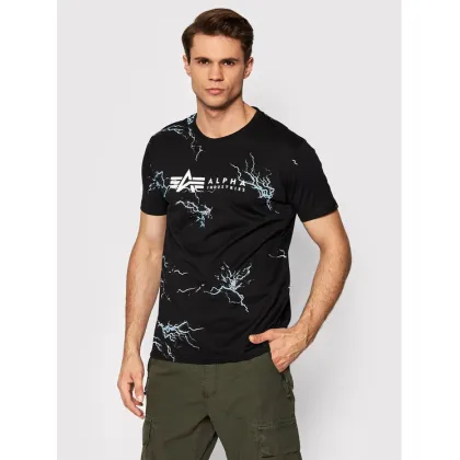 Zdjęcie Alpha Industries T-Shirt Lightning Aop 106500 Czarny Regular Fit