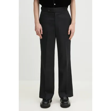 Zdjęcie Needles spodnie wełniane Side Tab Boot-Cut męskie kolor czarny proste QV095