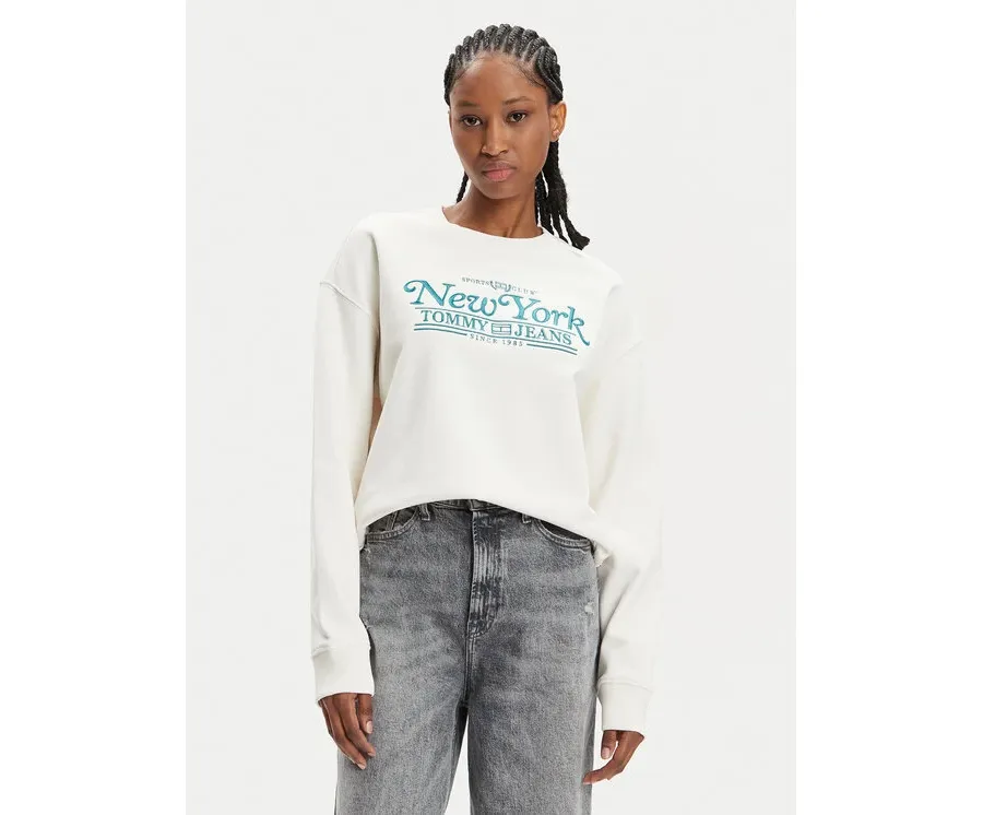 obrazek 1 Tommy Jeans Bluza Varsity DW0DW17786 Écru Boxy Fit