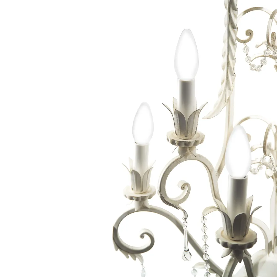 obrazek 2 Pięciopunktowa lampa ścienna z kutego żelaza H.88xL.50xP.30 cm