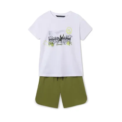 Zdjęcie Mayoral Komplet t-shirt i spodenki 6683 Zielony Regular Fit