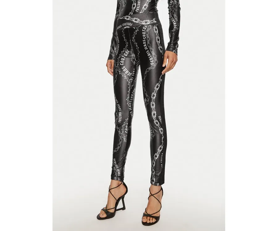 obrazek 1 Versace Jeans Couture Legginsy 77HAC114 JS417 Czarny Slim Fit