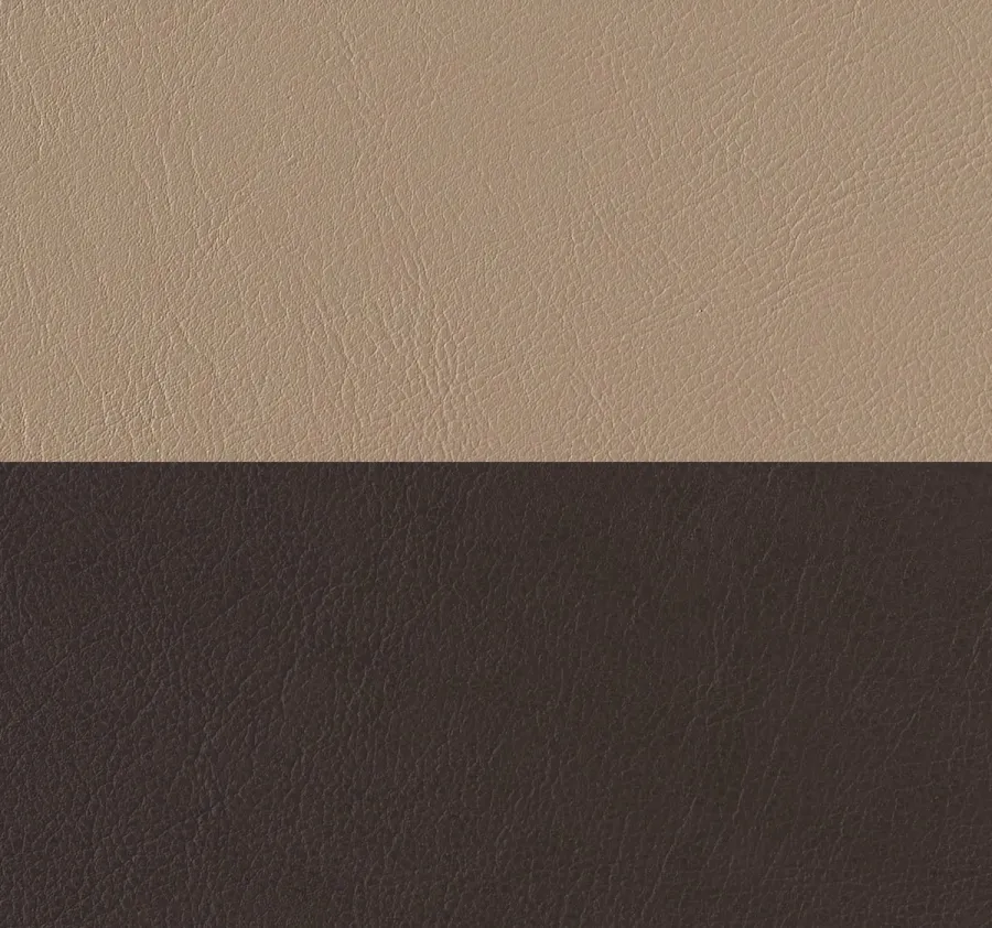 obrazek 1 Wazon Otto 9x33xH45 cm ze skóry w poziome pasy w kolorze cappuccino i czekoladowym