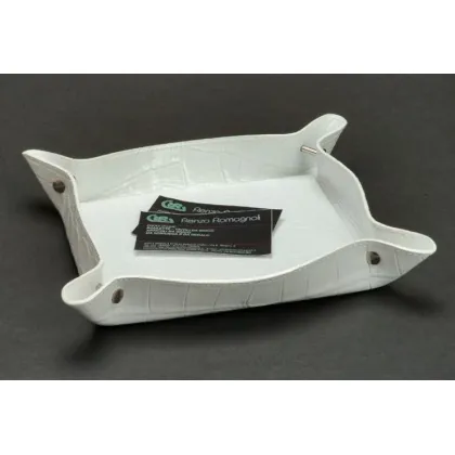 Picture Handmade container for keys or business cards - printed leather