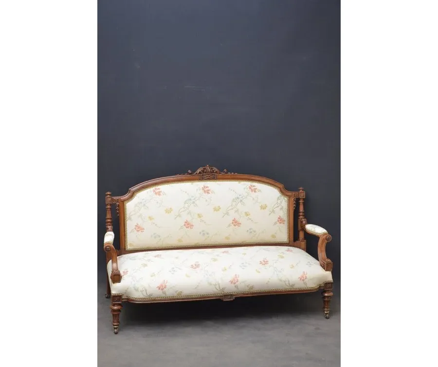 obrazek 1 Znakomita wiktoriańska sofa z orzecha włoskiego, z eleganckim tyłem - antyk