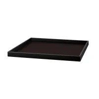Picture Luxurious Mondo leather tray 30x30xH3 cm in chocolate color