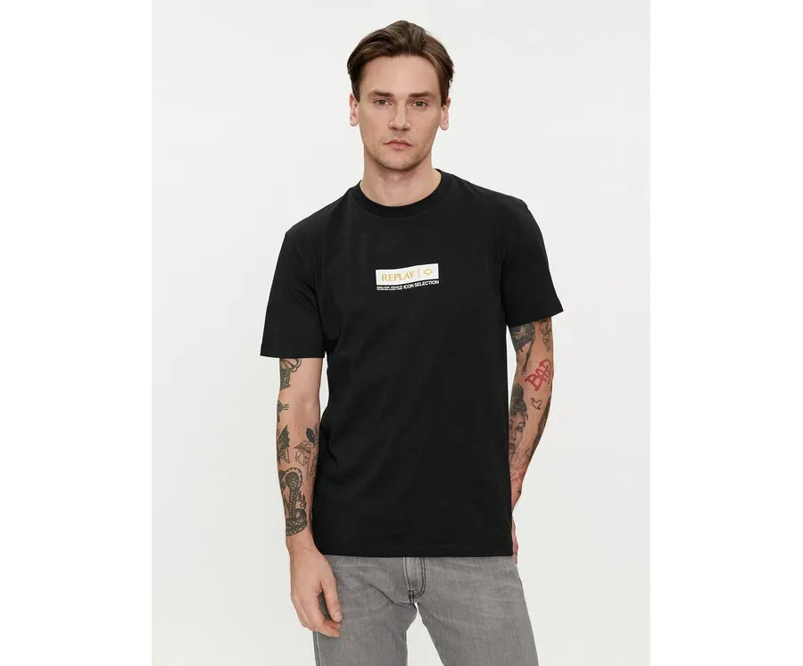 obrazek 1 Replay T-Shirt M6755.000.2660 Czarny Regular Fit REPLAY