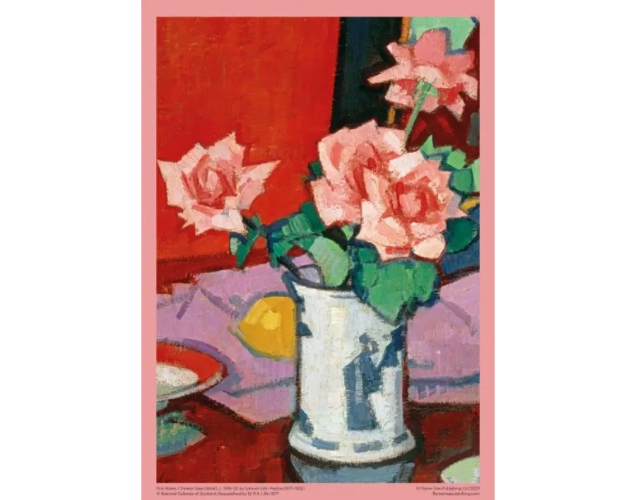 obrazek 3 Puzzle dla dorosłych National Galleries Scotland - Samuel Peploe: różowe róże, chiński wazon - Flame Tree Publishing