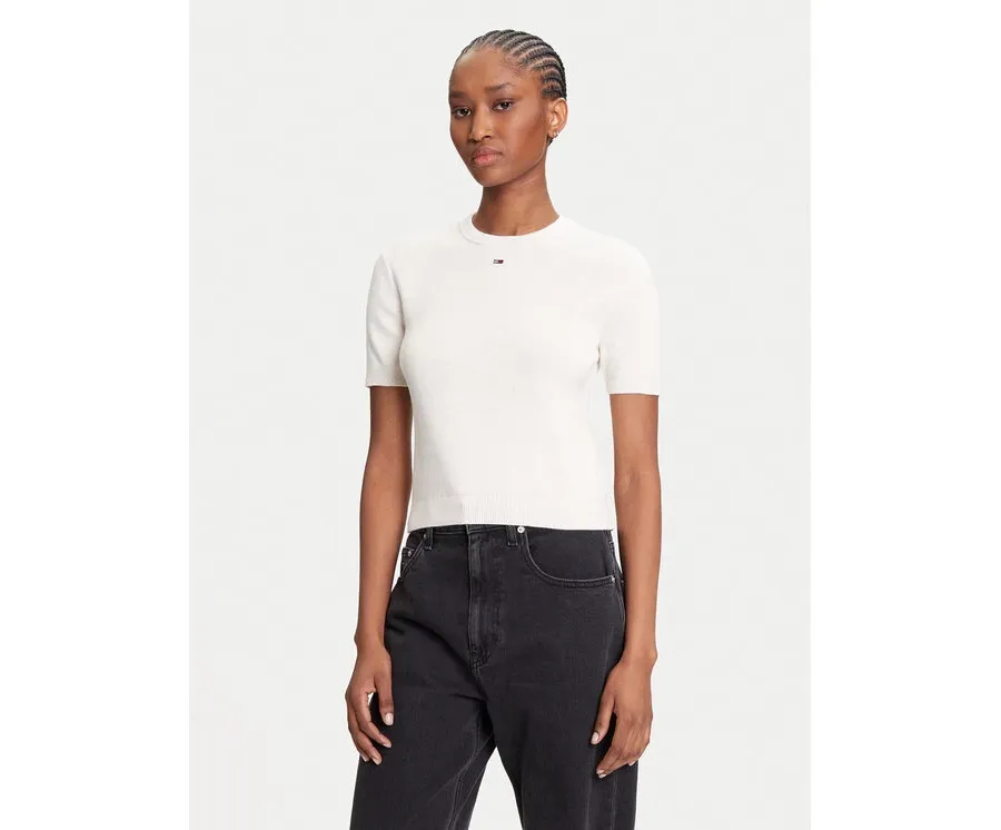 obrazek 1 Tommy Jeans Sweter Essential DW0DW19336 Beżowy Regular Fit