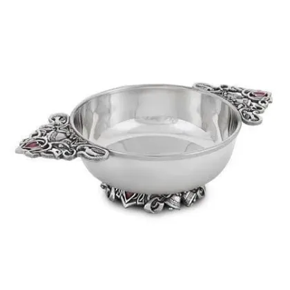 Zdjęcie Emaliowana ślubna czarka Quaich z pewteru – wyjątkowy prezent
