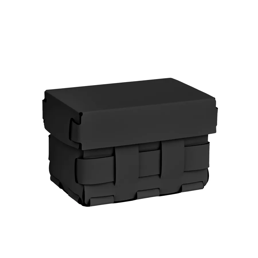 obrazek 3 Ekskluzywny mały czarny koszyk Bottega 12x19xH13 cm