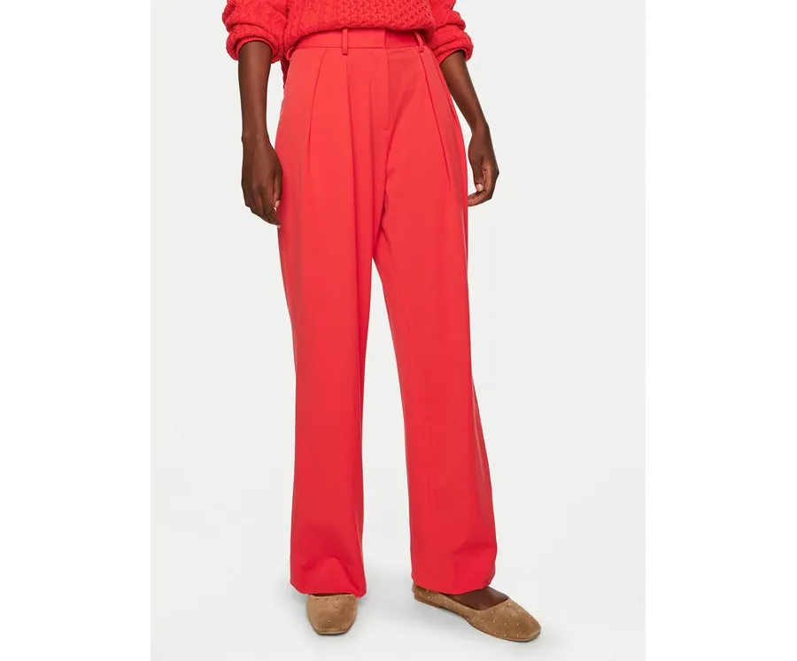 obrazek 1 STAUD Spodnie palazzo Luisa R24P4100ST Czerwony Wide Leg