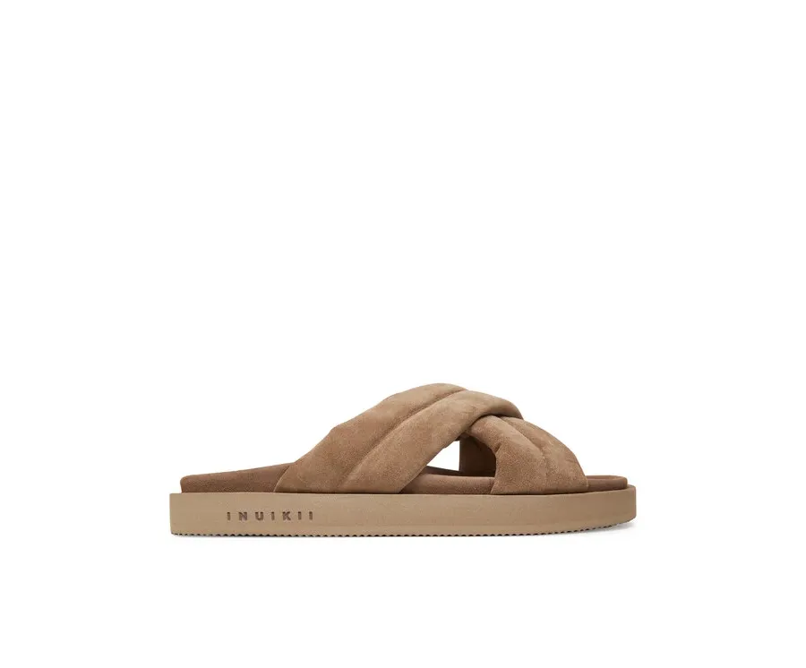 obrazek 1 Inuikii Klapki Suede Crossed 50102-500 Beżowy