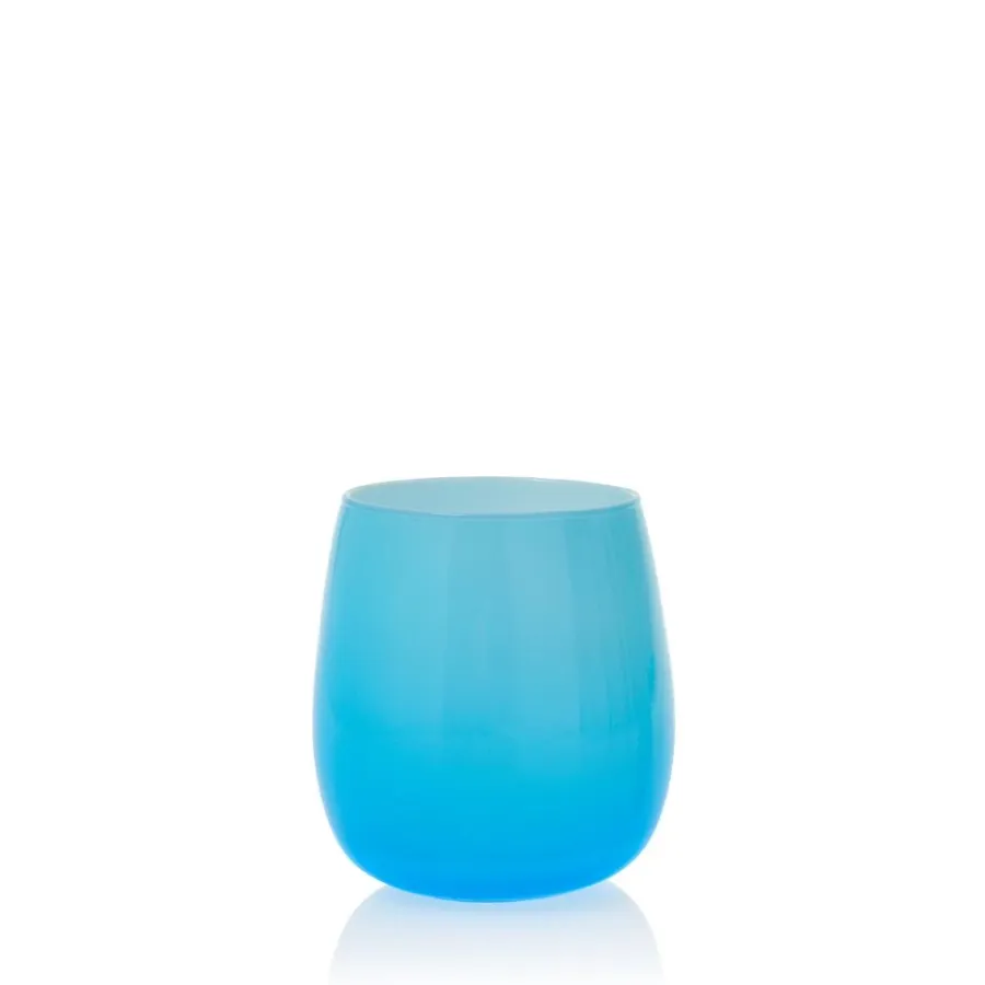 obrazek 1 Błękitny komplet 6 szklanek ze szkła opalowego (9,5 cm)