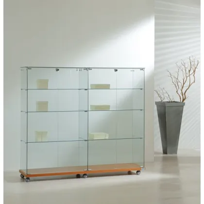 Picture Large tempered glass shop window on wheels