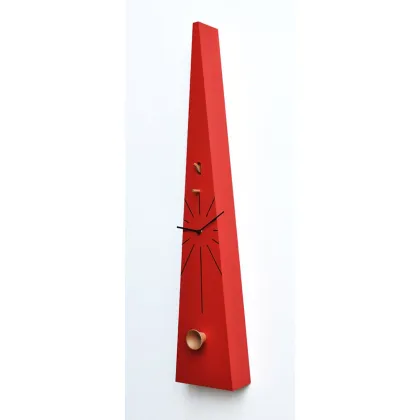 Picture A distinctive wall clock with a cuckoo in red or black