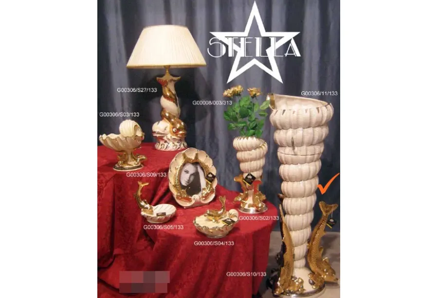 obrazek 1 Zjawiskowa ceramiczna kolumna zdobiona złotymi rybami