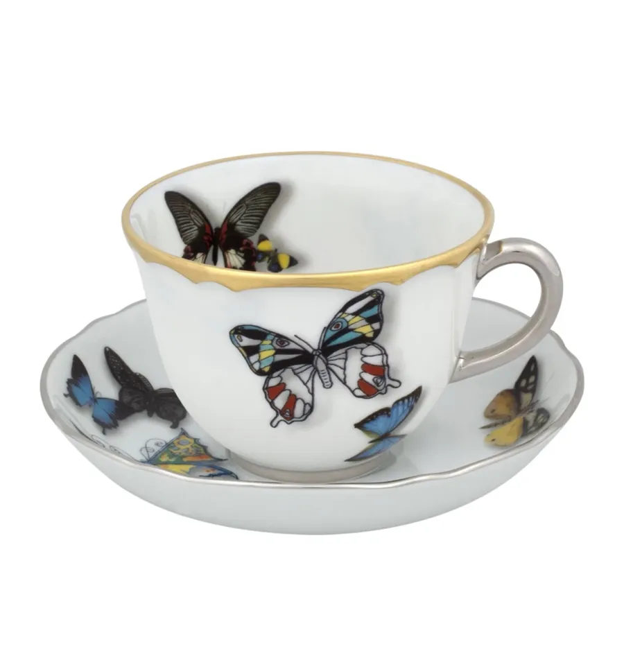 obrazek 1 Porcelanowa filiżanka na kawę ze spodkiem z unikatowej kolekcji Butterfly Parade - Vista Alegre
