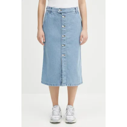 Zdjęcie Carhartt WIP spódnica jeansowa W' Colby Skirt kolor niebieski midi prosta I033334.112