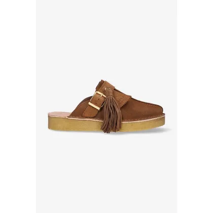Zdjęcie Clarks Originals klapki zamszowe damskie kolor brązowy