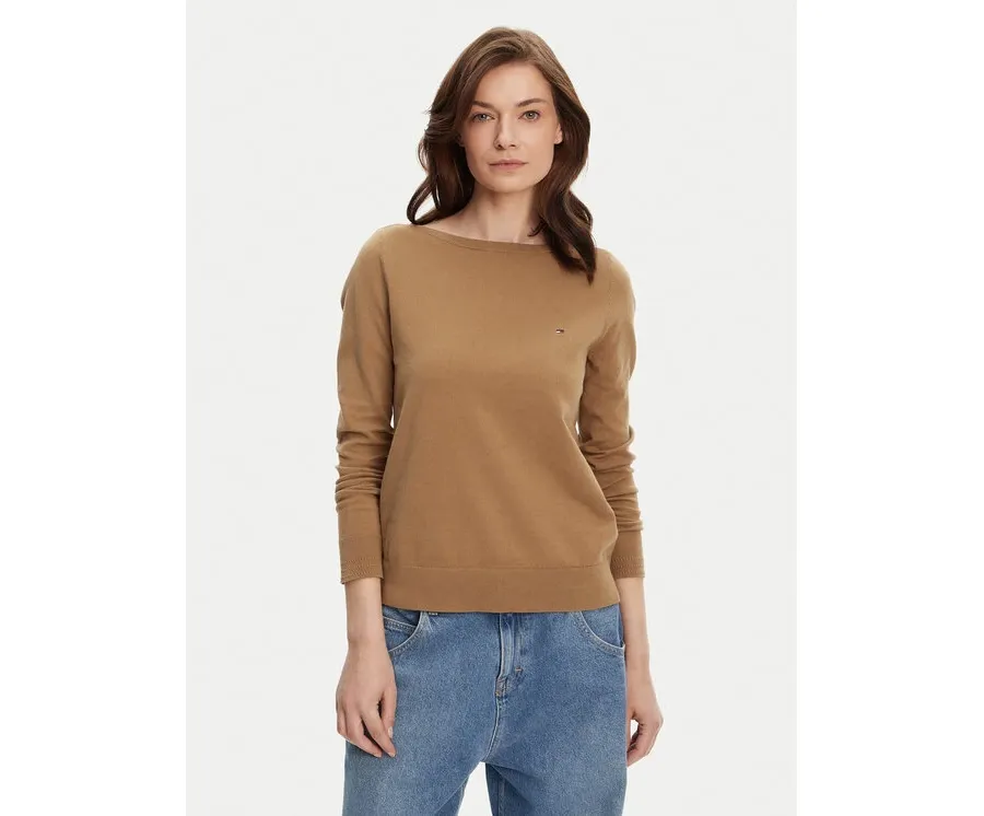 obrazek 1 Tommy Hilfiger Sweter WW0WW40099 Brązowy Regular Fit