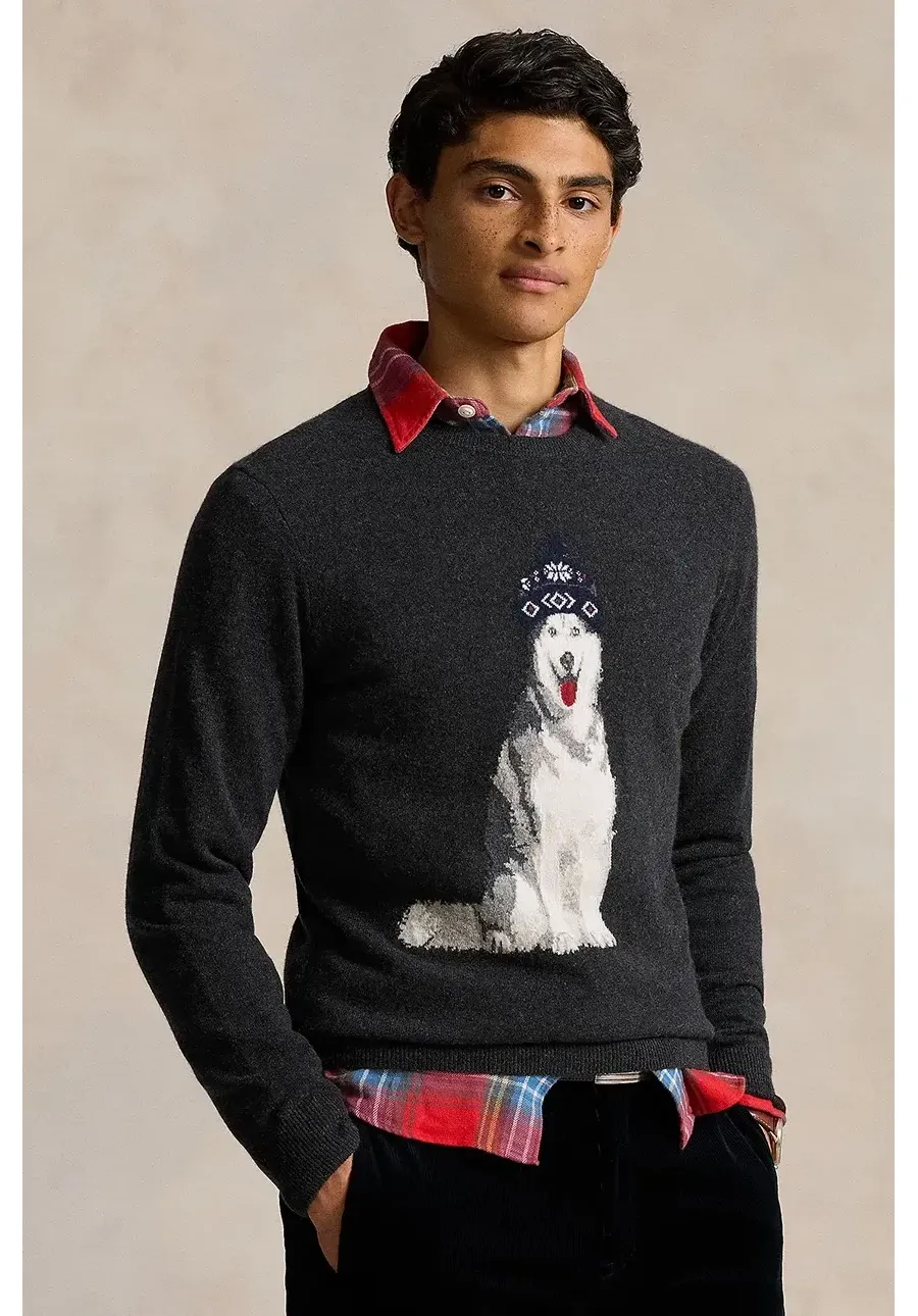obrazek 1 Polo Ralph Lauren sweter kaszmirowy kolor szary  710949282