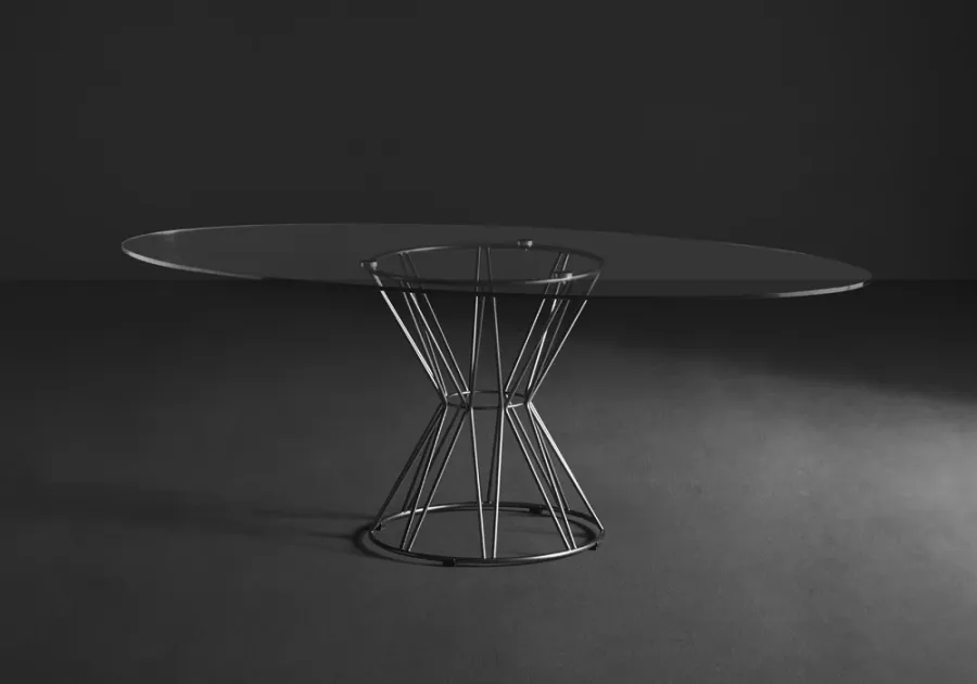 obrazek 7 Designerski stalowy stół Circus, blat ze szkła hartowanego/kamionki porcelanowej - Colico