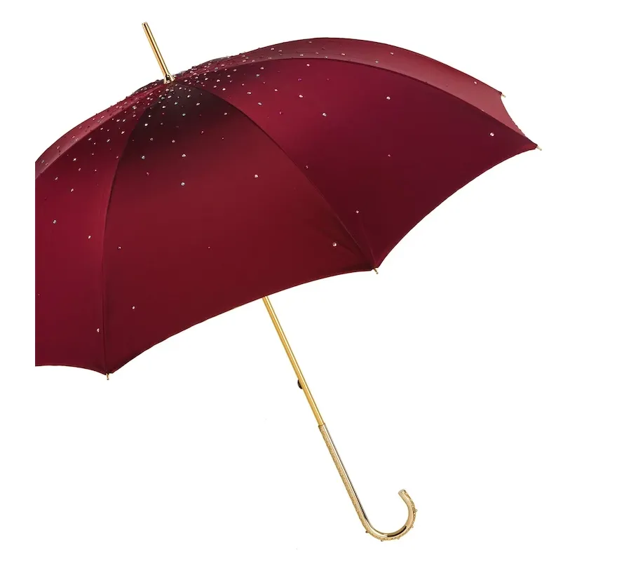 obrazek 9 Piękny parasol damski w kolorze burgundowym zdobiony kryształkami Swarovskiego – Pasotti